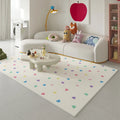 Axyaa Rainbow Dopamine Plush Rug Cream Thick Fluffy Soft Living Room Bedroom Carpet