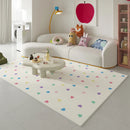 Axyaa Rainbow Dopamine Plush Rug Cream Thick Fluffy Soft Living Room Bedroom Carpet