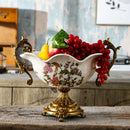 Axyaa American Retro Ceramic Vase High Footed Double Ear Home Decoration