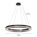 Axyaa Black Glass LED Pendant Chandeliers for Modern Nordic Living Dining Room Decor