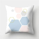 Axyaa Geometric Polyester Cushion Cover 45x45cm, Blue Gray Home Decor Pillowcase