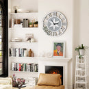 Axyaa Silver Glass Mirror Roman Numerals Crush Diamond Wall Clock, Battery Operated