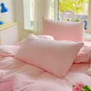 Axyaa Pink Bedding Sets 4pcs with Sheet Duvet Cover Pillowcases Twin Size