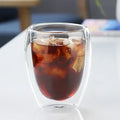 Axyaa Double Wall Glass Cup - Round Style Solid Color Glass Mug