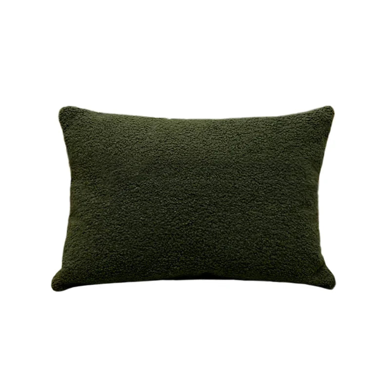 Axyaa Teddy Faux Fur Cushion Cover 30x50 Throw Pillow Cover White Sofa Decor