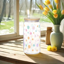Axyaa Daisy Cherry Blossom 16oz Reusable Cup with Straw Lid, Durable Drinkware