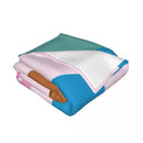 Axyaa Dino Dog & Rabbit Plaid Blanket - Furry Warm Faux Fur Throw