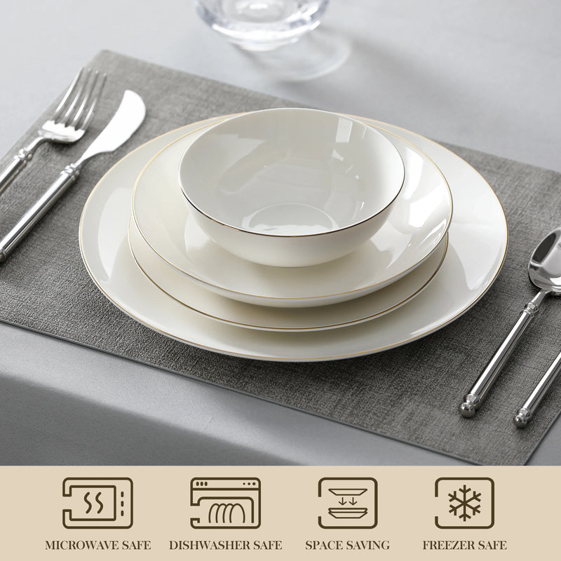 Axya JERA 32-Piece White Porcelain Tableware Set for 8