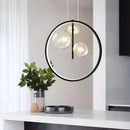 Axyaa Nordic Metal Ring Glass Pendant Light for Home Interior Decor