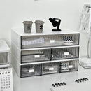 Axyaa Acrylic Pen Holder & Desk Organizer with Drawers - Transparent Makeup Storage Box