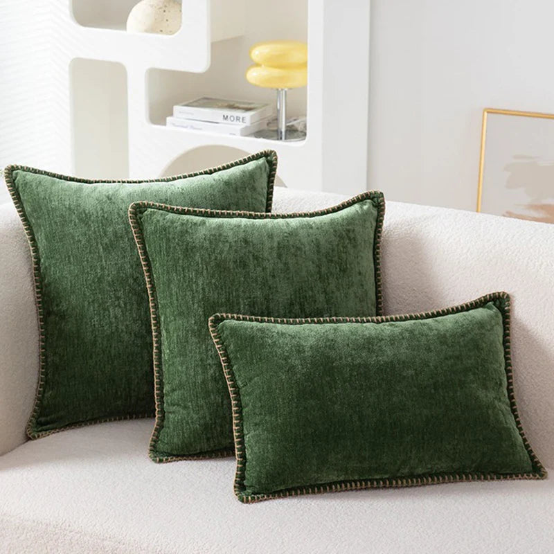 Luxury Chenille Velvet Cushion Cover for Elegant Living Room Decor by Axyaa