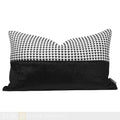 Axyaa Black & White Leather Woven Horsehair Cushion Pillow - Villa Model Wish Pillow