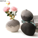 Axyaa Geometric Circular Ceramic Vase Desk Decoration Modern Home Decor Crafts