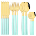 Axyaa Rose Gold Cutlery Set - 16-Piece Stainless Steel Dinnerware Flatware