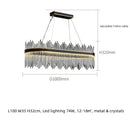 Axyaa Black/Gold Metal Crystal Chandelier LED Pendant Light Luxe Dimmable Fixture