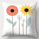 Axyaa Modern Floral Throw Pillow Covers Set - 17.7"x17.7" Vibrant Polyester Cushion Cases