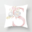 Axyaa Sweet Pink Alphabet Pillowcase for Home Decor