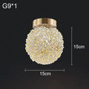 Axyaa Crystal Ball Wall Lamp, Elegant Bedroom Lighting for Girls, Lychee Trendy Design