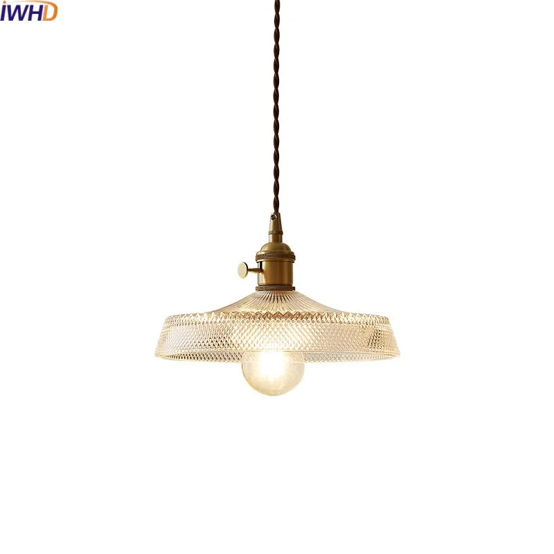 Axyaa Modern Copper Pendant Light Glass Chandelier for Living Dining Bar Kitchen