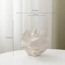 Axyaa Geometric Wavy Porcelain Vase Petal Shape Flower Arrangement Home Decor