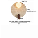 Axyaa Yellow Travertine LED Wall Lamps Indoor White Glass Stone Wood Stair Light