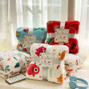 Axyaa Christmas Flannel Blanket with Xmas Tree Stocking Print, Soft Fleece Plush Bed Cover