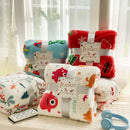 Axyaa Cozy Christmas Flannel Blanket, Xmas Tree Stocking Print, Soft Fleece Plush Cover