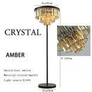 Axyaa Gray Crystal Classic Black Standing Light for Modern Luxury Living Room