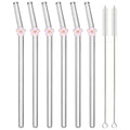 Axyaa Glass Straw Set: 6 Reusable Smoothie Eco Friendly Drinking Straws