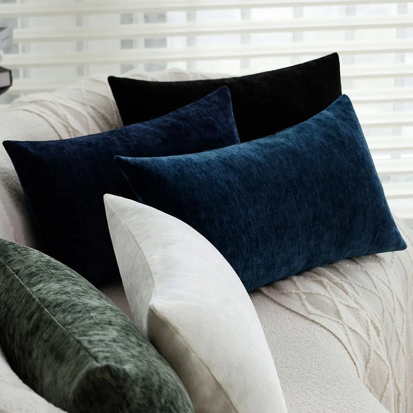 Solid Chenille Soft Pillow Cover in Modern Style for Bedroom, Living Room & Sofa