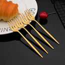 Axyaa Gold Stainless Steel Fruit Cake Dinnerware Set 4Pcs