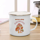 Axyaa Mushroom Enamel Coffee Mug with Handle - Creative Tea Water Cup Ideal for Travel