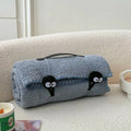 Axyaa Cloud Velvet Cartoon Pattern Blanket with Warm Belt Handle