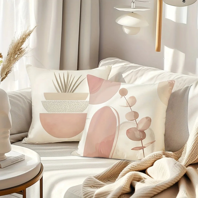 Geometric Leaf Pattern Pillow Cover for Bohemian Home Decor - Axyaa