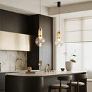 Axyaa Glass Bulb Pendant Light: Minimalist LED Chandelier for Dining, Bedroom, Kitchen