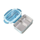 Axyaa 3-Compartment Lunch Box with Utensils, Leak-Proof & Durable Plastic Containers