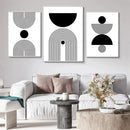 Axyaa Geometric Lines Canvas Poster: Scandinavian Minimalist Modern Art Print for Home Decor