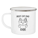 Axyaa Cat Dad Mug - Enamel 11oz Coffee Cup - Birthday Gift for Cat Lovers