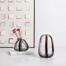 Axyaa Striped Glass Vase for Floral Arrangement and Home Decor