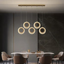 Axyaa Modern Crystal LED Chandelier - Round Gold Kitchen and Staircase Lighting Fixture
