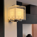 Axyaa Nordic Wall Lamp: Rice Paper & Glass Sconce Light, Modern Design for Bedroom