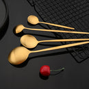Axyaa Matte Gold Tableware Cutlery Set Stainless Steel Flatware Kitchen Dinner