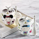 Axyaa 410ml Bone  Boy Girl Cartoon Tumbler with Lid and Spoon