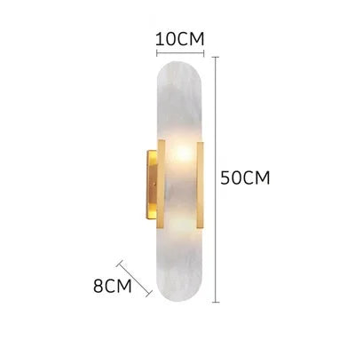 Axyaa Nordic LED Wall Sconce with Marble Lampshade - Modern Indoor Stair Lighting