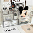 Axyaa Acrylic Makeup Storage Box Set with Drawer & Cotton Swab Organizer