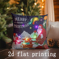 Lighted Christmas Scene Pillow Covers by Axyaa for Sofa, Bedroom, Car - Decorative Rectangular Cushion