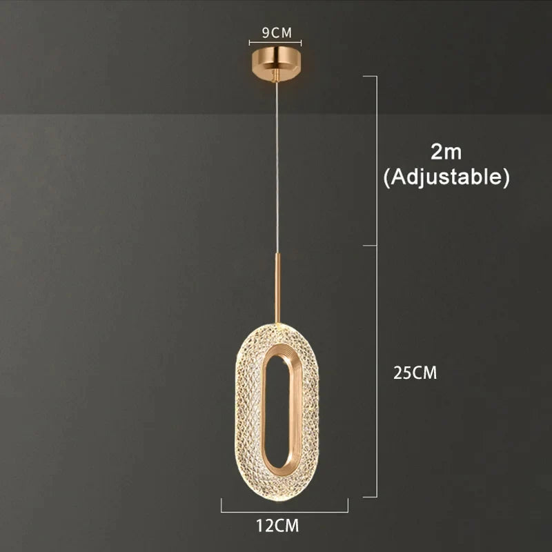 Axyaa Nordic Ring LED Pendant Lights Modern Hanging Lamp for Bedroom and Living Room