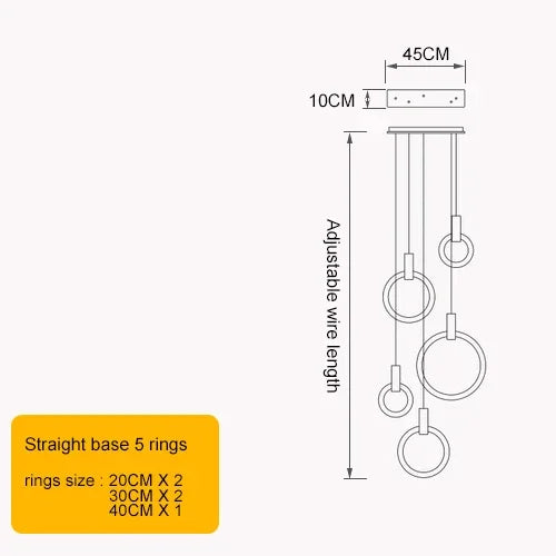 Axyaa Circular Staircase Chandelier: Luxury Nordic Living Room Pendant Light