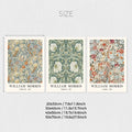 Retro William Morris Flower Wall Art Prints by Axyaa - Aesthetic Room Decor