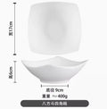 Axyaa 8" Square Ceramic Plate Set - Minimalist Raised Foot Bowl Soup Salad Plate